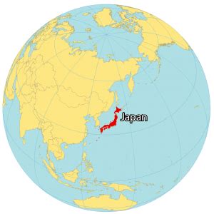 japan on a world map.